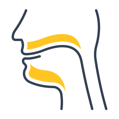 Illustration of face and oesophageal region for Peroral Endoscopic Myotomy (POEM)